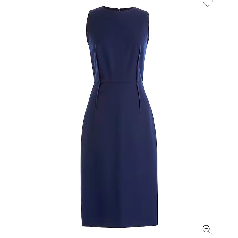 Sheath dress in bi-stretch cotton (navy blue)
